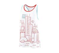 Wilson COMPETITION TANK II Canotta pe bambina, Poliestere/Cotone, Rosso/Arancione (Granita/Sunrise Orange), Taglia S, WRA797901SM