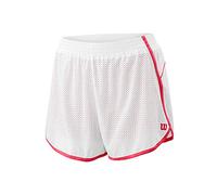Wilson COMPETITION WOVEN 3.5 SHORT, Pantaloncini da donna, Poliestere/Spandex, Bianco/Rosso (Cherrypop), Taglia XL, WRA775407XL
