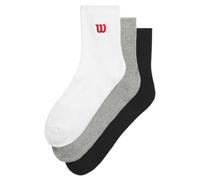 Wilson Confezione da 3 Calzini Quarter Top, Bright White/Black, M Unisex-Adulto