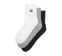 Wilson Confezione da 3 Calzini Quarter Top, Bright White/Black, S Unisex-Adulto