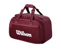 Wilson Defyer Borsone Tennis Piccolo per 2 Racchette, Bordeaux | Borsone da tennis compatto con spazio per 2 racchette, scarpe e accessori, tasche esterne e maniglia imbottita