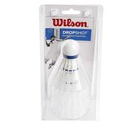 Wilson Dropshot Shuttlecocks Volani da Badminton, Confezione da 3, Plastica/Sughero Naturale, WRT6048WH, Bianco