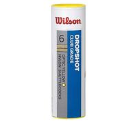 Wilson Dropshot Shuttlecocks Volani da Badminton, Confezione da 6, Plastica/Sughero Naturale, WRT6046YE, Giallo