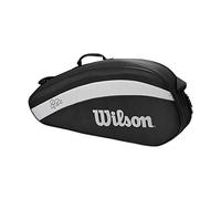 Wilson Fed Team, WR8005801001 Borsone per Racchette da Tennis, per 3 Racchette, Nero/Bianco