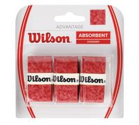 Wilson Grip WRZ4033RD Impugnatura Advantage Overgrip, Unisex, Rosso, 3 Unità