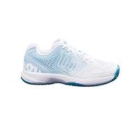 Wilson Kaos Comp 2.0 W, Scarpe da Tennis per Tutte Le superfici e Tutti i Tipi di Giocatori, WRS326180E035 Donna, Bianco/Turchese, 36 1/3 EU