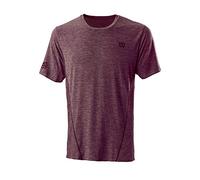 Wilson Kaos Mirage Crew, Maglietta a Maniche Corte da Uomo, Poliestere/Nylon/Spandex, Bordeaux (Fig), Taglia M, WRA788702MD