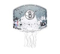 Wilson Mini Canestro da Basket NBA Team Brooklyn Nets, In Plastica da Appendere alla Porta, Gioca Ovunque, Grigio