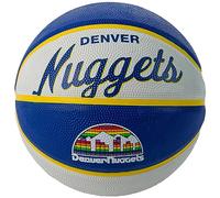 Wilson Mini Pallone da Basket NBA TEAM RETRO BSKT MINI, Utilizzo Outdoor, Gomma, Misura Mini, Bianco/Blu (Denver Nuggets)