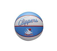 Wilson Mini Pallone da Basket NBA TEAM RETRO BSKT MINI, Utilizzo Outdoor, Gomma, Misura Mini, Bianco/Blu (Los Angeles Clippers)