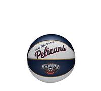 Wilson Mini pallone da basket NBA Team Retro, outdoor gomma, Bianco/Blu scuro (New Orleans Pelicans)
