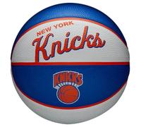 Wilson Mini Pallone da Basket NBA TEAM RETRO BSKT MINI, Utilizzo Outdoor, Gomma, Misura Mini, Bianco/Blu (New York Knicks)