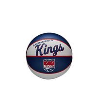 Wilson Mini Pallone da Basket NBA TEAM RETRO BSKT MINI, Utilizzo Outdoor, Gomma, Misura Mini, Bianco/Blu Scuro (Sacramento Kings)