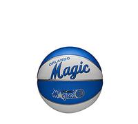 Wilson Mini Pallone da Basket NBA TEAM RETRO BSKT MINI, Utilizzo Outdoor, Gomma, Misura Mini, Bianco/Blu (Orlando Magic)