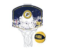 Wilson Minicanestro da Basket NBA TEAM MINI HOOP, Plastica, Bianco/Azzuro (Indiana Pacers)