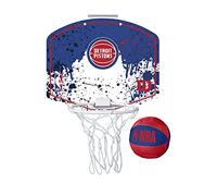 Wilson Minicanestro da Basket NBA TEAM MINI HOOP, Plastica, Bianco/Blu (Detroit Pistons), Taglia unica