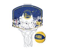 Wilson Minicanestro da Basket NBA TEAM MINI HOOP, Plastica, Bianco/Blu (Golden State Warriors), Taglia unica