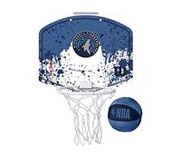 Wilson Minicanestro da Basket NBA TEAM MINI HOOP, Plastica, Bianco/Blu (Minnesota Timberwolves)