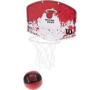Wilson Minicanestro da Basket NBA TEAM MINI HOOP, Plastica, Bianco/Borgogna (Miami Heat)