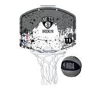Wilson Minicanestro da Basket NBA TEAM MINI HOOP, Plastica, Bianco/Grigio (Brooklyn Nets)