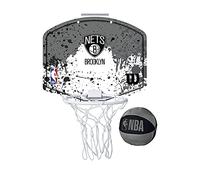 Wilson Minicanestro da Basket NBA TEAM MINI HOOP, Plastica, Bianco/Grigio (Brooklyn Nets)