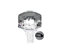Wilson Minicanestro da Basket NBA TEAM MINI HOOP, Plastica, Bianco/Grigio (San Antonio Spurs), Taglia unica