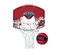 Wilson Minicanestro da Basket NBA TEAM MINI HOOP, Plastica, Bianco/Rosso (New Orleans Pelicans)