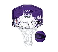 Wilson Minicanestro da Basket NBA TEAM MINI HOOP, Plastica, Bianco/Viola (Sacramento Kings), Taglia unica