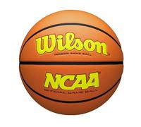 Wilson NCAA Evo NXT Pallone da basket ufficiale per interni, misura 7, 74,9 cm, giallo/arancione