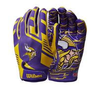 Wilson NFL Stretch Fit Footballhandschuhe Jugendliche Minnesota Vikings