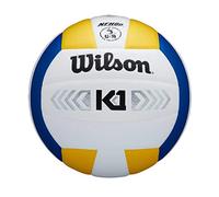 Wilson, Palla da pallavolo, K1 Gold, Blu/Bianco/Giallo, Pelle, Indoor, Dimensioni ufficiali, WTH1895B2XB