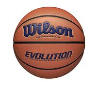 Wilson Pallone da Basket Evolution, Precisione Senza Pari e Trazione Eccezionale, Tocco Morbido, Approvato da NFHS, Colore: Arancione/Blu Navy, Taglia: 7
