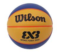Wilson, Pallone da basket, FIBA 3x3 Mini, Misura 3, Blu/Giallo, Gomma, Uso all'interno e all'esterno, WTB1733XB