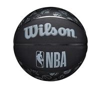 Wilson Pallone da Basket NBA All Team, Con Copertura Resistente e Cuciture di Precisione, Per Una Sensazione Migliore e Una Presa Sicura, Colore: Nero, Taglia: 7