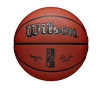 Wilson Pallone da Basket NBA Authentic City, City of Paris, Con Tecnologia Ever Bounce, Strato di Controllo Del Gonfiaggio e Superficie Pure Feel, Per Una Presa Migliore, Colore: Marrone, Taglia: 7