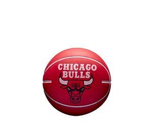 Wilson Pallone da Basket, NBA Dribbler, Chicago Bulls, Utilizzo Indoor e Outdoor, Taglia per Bambini, Nero/Rosso