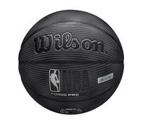 Wilson Pallone da basket NBA Forge Pro Midnight, Presa Sicura e Rimbalzo Affidabile, Con Grande Stabilità Aerea, Approvato dall'NBA, Colore: Nero/Argento, Taglia: 7