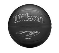 Wilson Pallone da Basket NBA Player Evergreen, Con Rivestimento Pure Feel, Ideale Per Giocare All'Aperto, Resistente Alle Intemperie, Giocatore: James, Colore: Nero, Taglia: 7