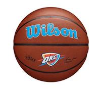 Wilson Pallone da Basket NBA Team Alliance, Con Superficie Pure Feel e Tecnologia Dual Depth, Con Maggiore Stabilità Aerea, Colore: Marrone, Taglia: 7