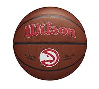 Wilson Pallone da Basket NBA TEAM COMPOSITE BSKT, Utilizzo Indoor/Outdoor, Pelle Composita, Misura 7, Marrone (Atlanta Hawks)