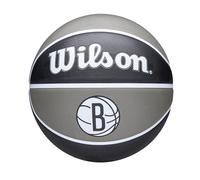 Wilson Pallone da Basket NBA Team Tribute, Brooklyn Nets, Copertura Indoor/Outdoor, Grigio, Misura 7