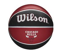 Wilson Pallone da Basket NBA TEAM TRIBUTE BSKT, Utilizzo Outdoor, Gomma, Misura 7, Rosso/Nero (Chicago Bulls)