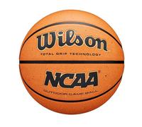 Wilson Pallone da basket NCAAOutdoor Game, Master Total Grip, Con Canali dinamici e Rivestimento Sostenibile, Colore: Arancione, Taglia: 6