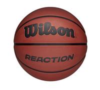 Wilson Pallone da Basket Reaction, In Gomma Resistente per Tutte le Superfici, Presa e Controllo Migliorati, Marrone, Misura 5