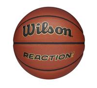 Wilson Pallone da Basket Reaction Pro, In Materiali Compositi Resistenti con Tecnologia VLC, Marrone/Oro, Misura 7