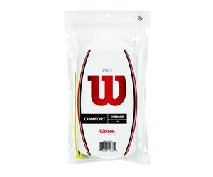 Wilson PRO Overgrip Comfort - Confezione da 30 Pezzi, Colore: Bianco
