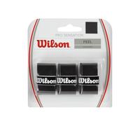 Wilson PRO Overgrip Sensation, Impugnatura per Racchetta da Tennis Unisex-Adulto, Nero, 3 Pezzi