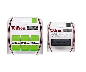 Wilson PRO Wrz470810 Overgrip, 3 Pezzi, Verde & Grip Wrz4202Bk Impugnatura Sublime Grip, Grip Base, Unisex, Nero, 1 Unitã