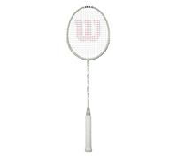 Wilson Racchetta Da Badminton Impact, Telaio In Composito Fuso, Asta In Grafite, Cerchio In Alluminio, Pre-Incordata, Colore: Grigio, Bianco, Misura: 4