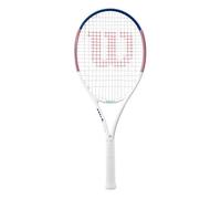 Wilson Racchetta da tennis Allure, Per Colpi Di Precisione, Con Design A Doppio Foro e Impugnatura Confortevole, Pre-Incordata, Colore: Rosa/Blu, Misura: 2